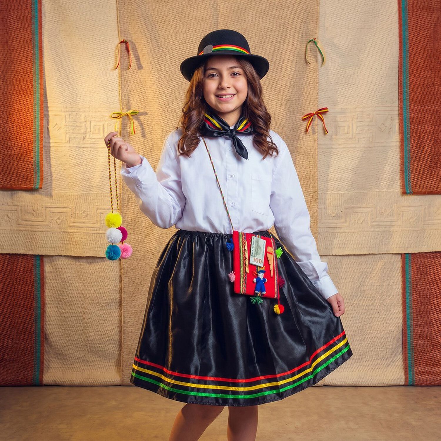 Traje Trote Nortino Completo Para Ni&ntilde;a Y Ni&ntilde;o Carnavalito image number 12.0