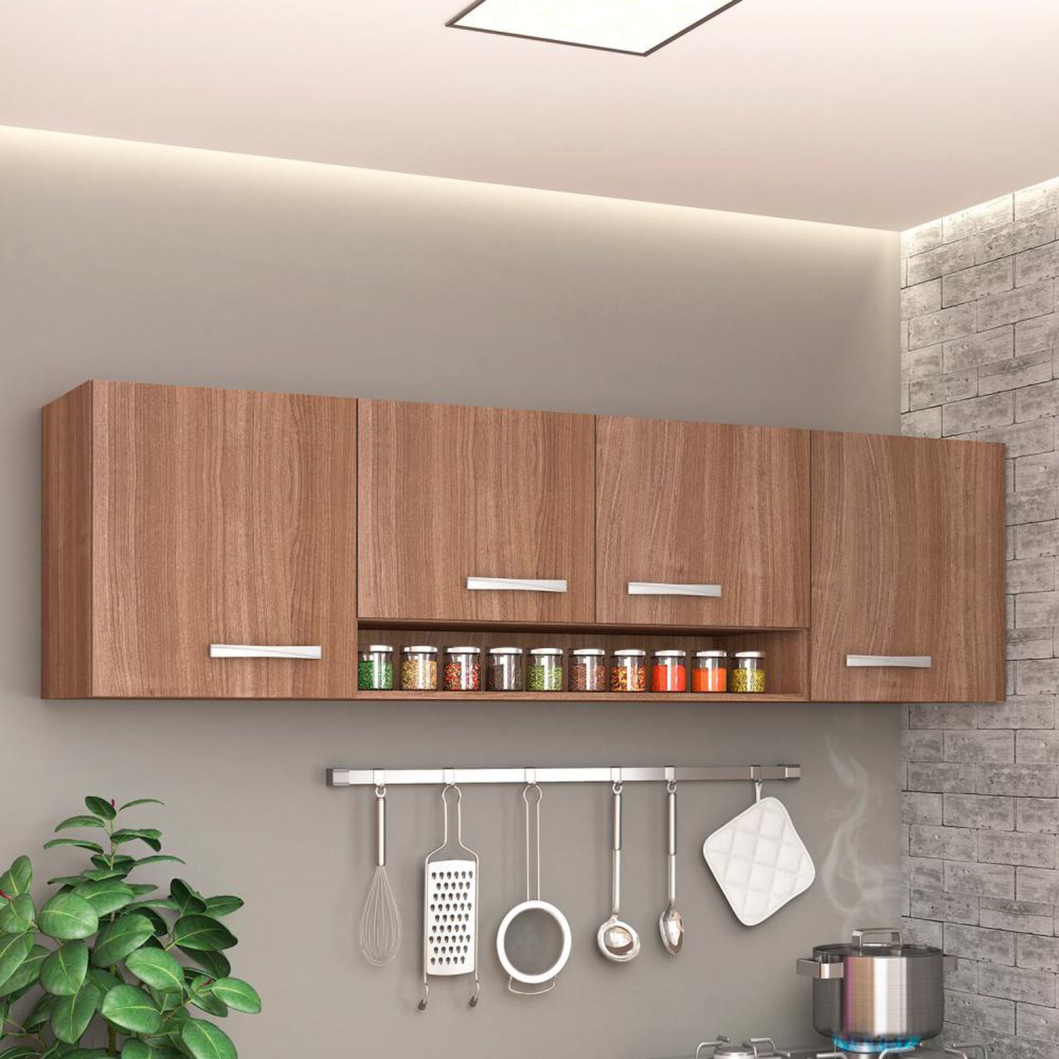Mueble De Cocina Aereo Nido Vekkahome 160 Cm image number 0.0