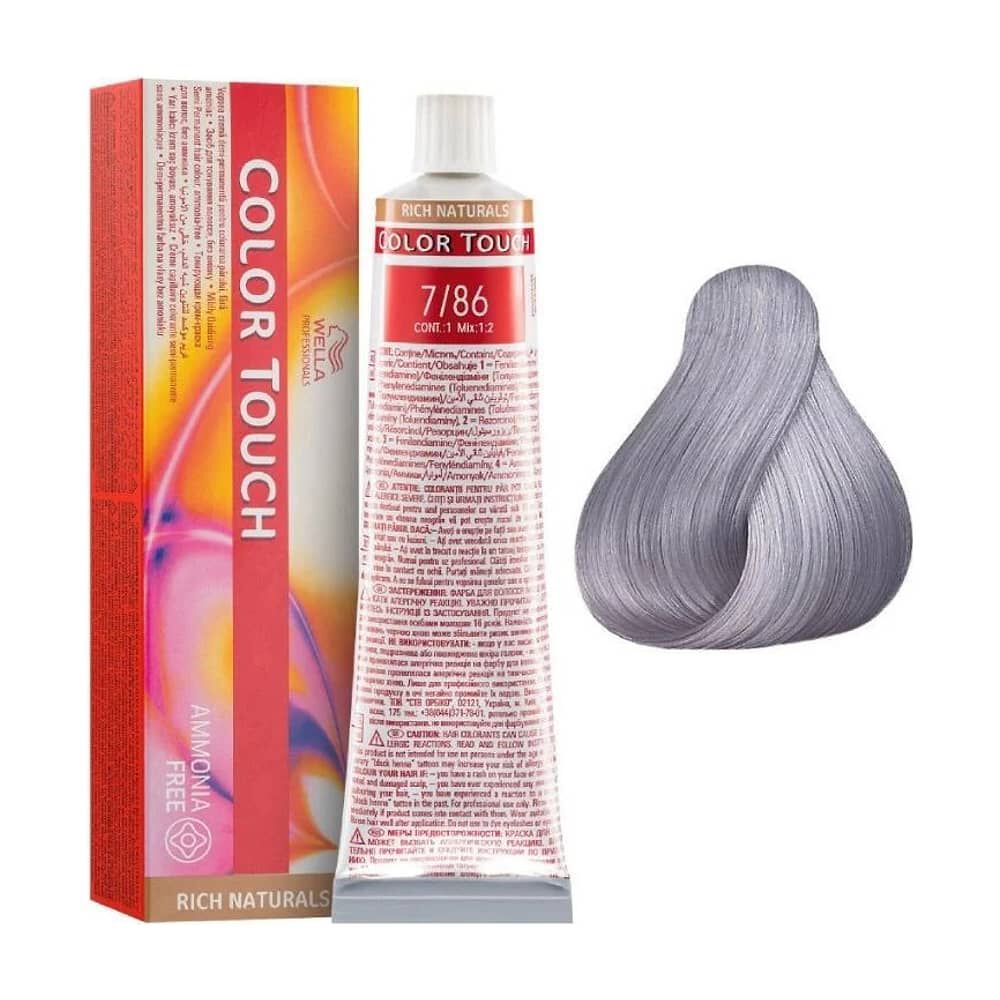 Tinte Para Cabello Wella Color Touch 7/86 Rubio Mediano Perla Violeta 60ml image number 4.0