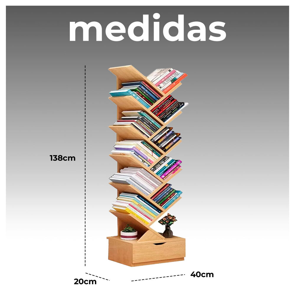 Librero Innovador En Zigzag Para Hogar Y Oficina image number 5.0