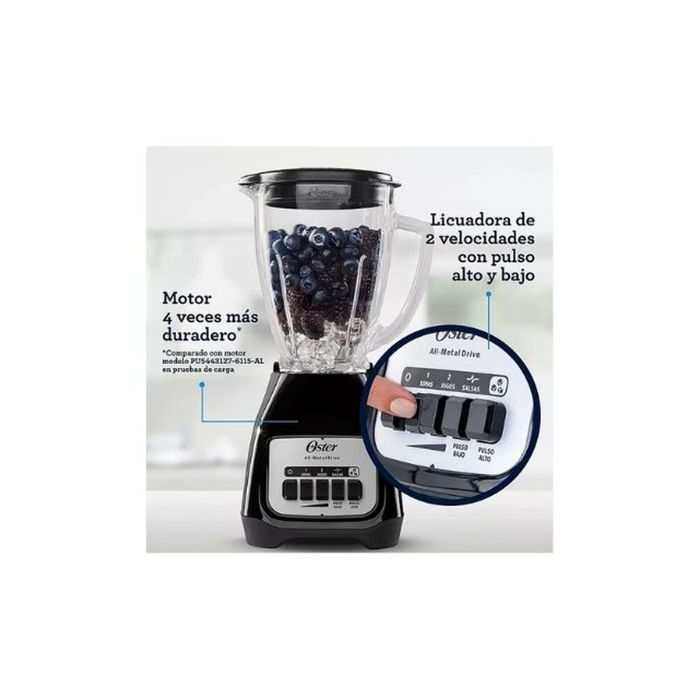 Licuadora Oster 2 Velocidades M&aacute;s Pulso Y Vaso De Vidrio Blstkagbpb image number 5.0