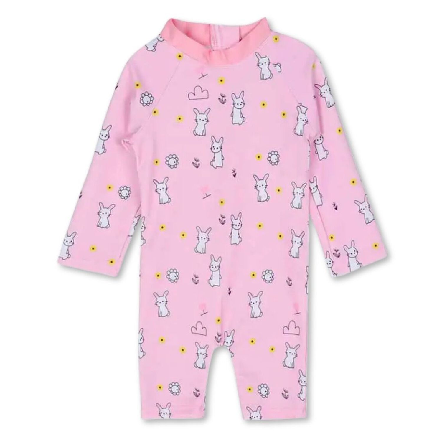 Traje De Ba&ntilde;o Enterito Manga Larga Ni&ntilde;a Jump Kids Rosa Conejo image number 0.0