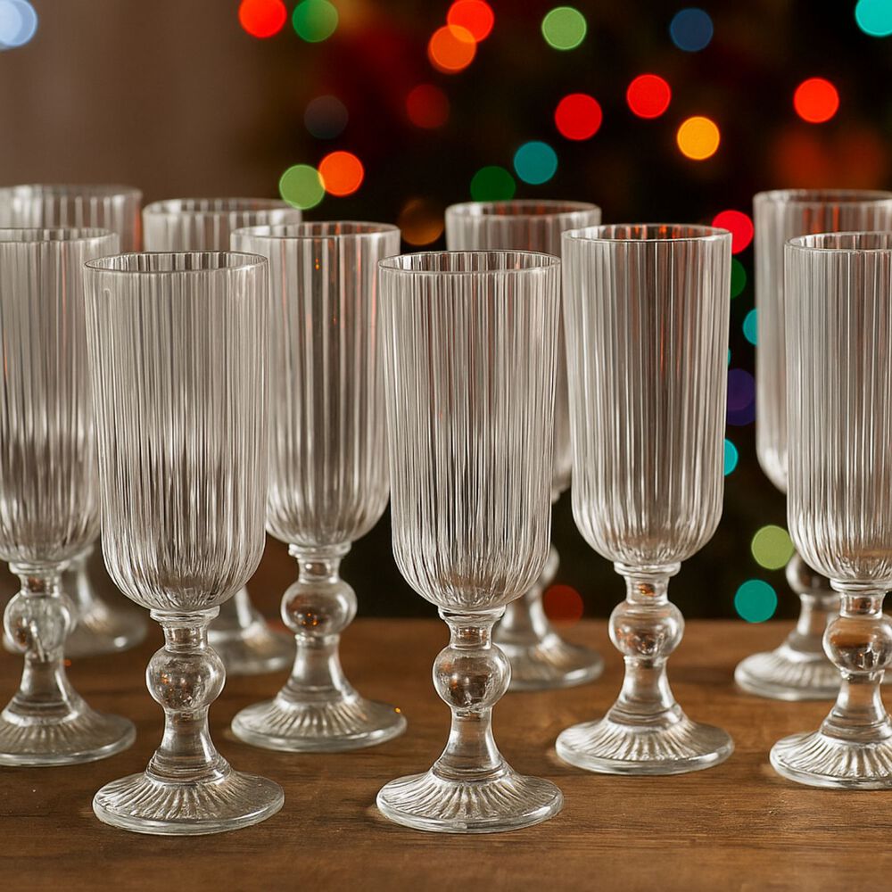 Set 24 Copas Flute Talladas 160ml Lisa Allegra De Vidrio image number 2.0