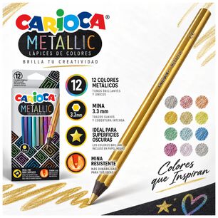 L&aacute;pices Met&aacute;licos Carioca 12 Colores - Ps