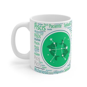 Taza Signo Zodiacal Piscis - Cerámica Horóscopo Astrología Regalo