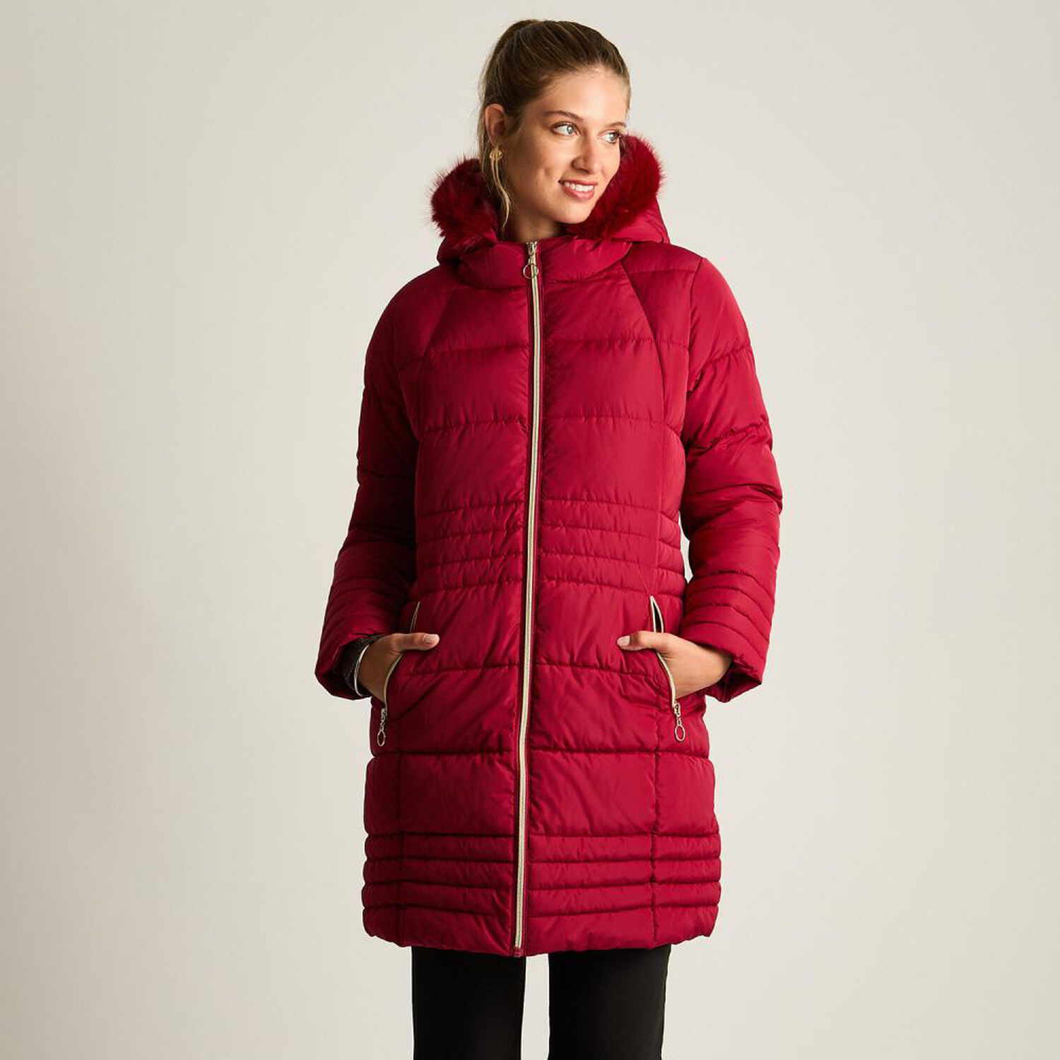 Parka Con Capucha Con Pelos Mujer Lorenzo Di Pontti image number 0.0