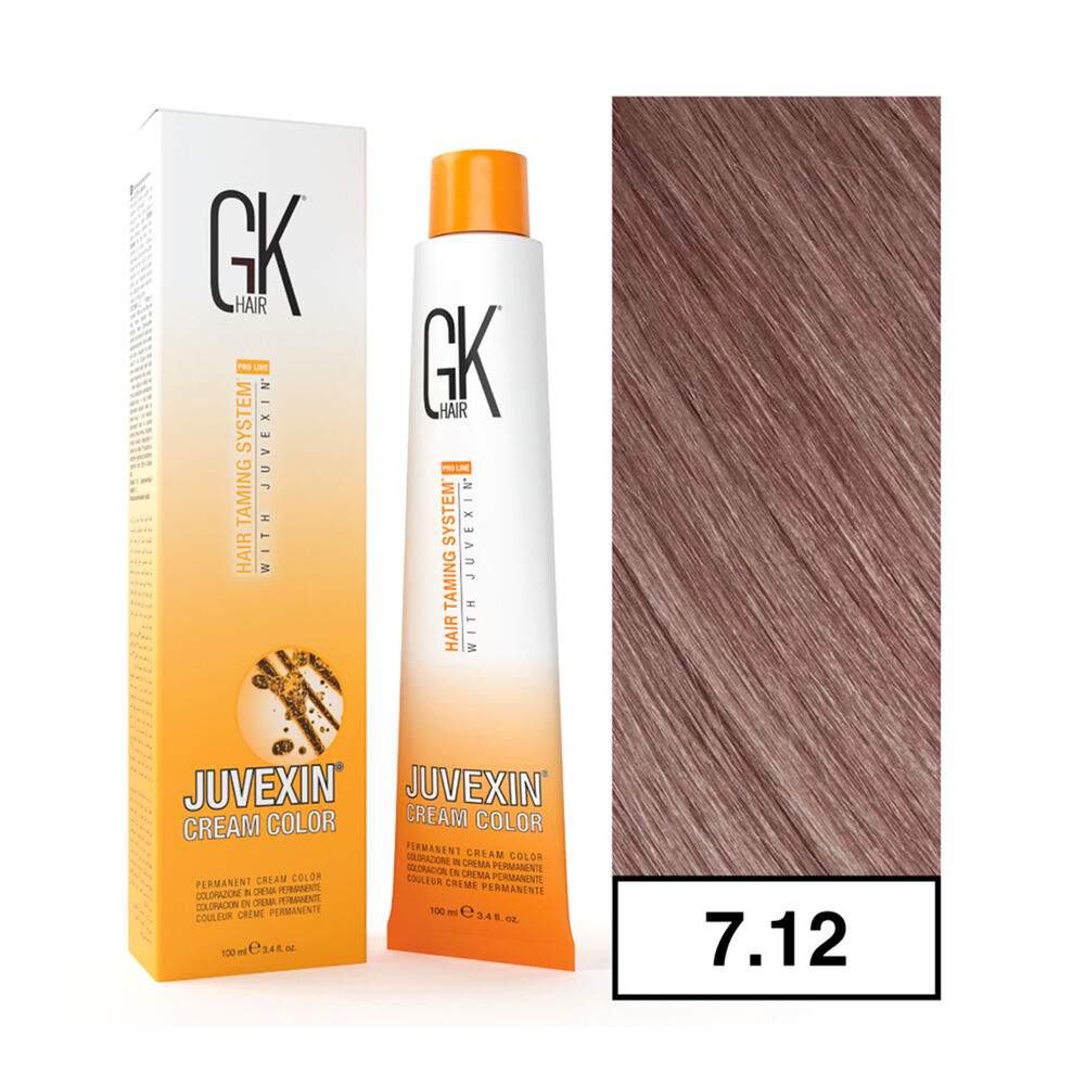 Gkhair - Tintura Cream Color Permanente Vegana 100ml + Oxidante - 7.12 Rubio Perla image number 0.0