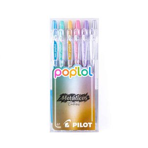 Set Lápiz Gel Poplol 0.7 6un Metálicos - Pilot