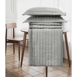 Quilt Andes Pom Pom Gris 1.5 Plazas