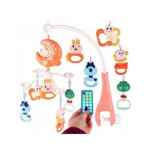 Juguete Movil Sonajero Infantil Con Luz Y Sonido Luna Naranja