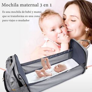 Mochila Maternal 3 En 1 Con Cunita Lubabycas Negra