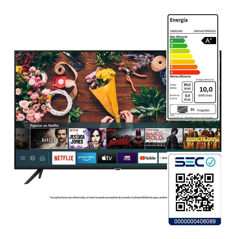 Led Samsung AU7090 / 55 " / Ultra HD / 4K / Smart Tv 2022 image number 7.0