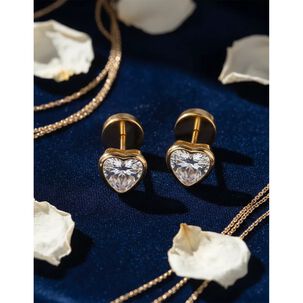 Aros Abridores Coraz&oacute;n 6mm Oro 18k Tope A Presi&oacute;n