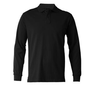 Polera Pique Lisa Manga Larga Color Negro Sangiovanni