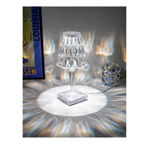 Lampara Transparente Led Adorno De Cristal Modos Tactil Usb