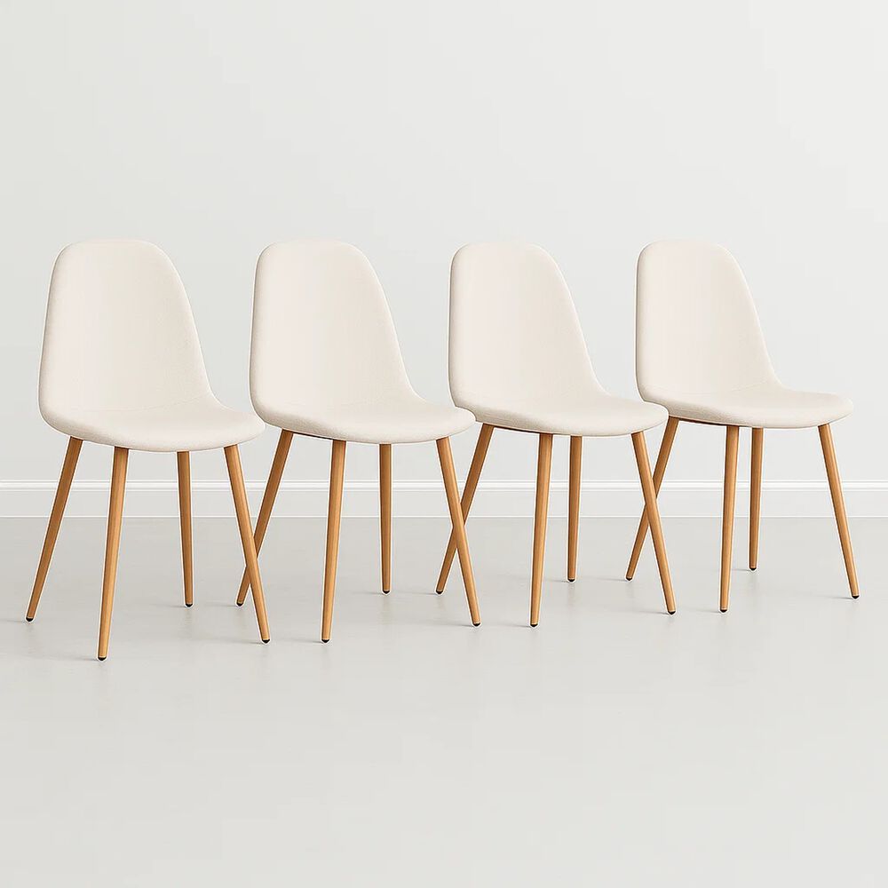 Pack De 4 Sillas Spoon Terciopelo - Crema image number 0.0