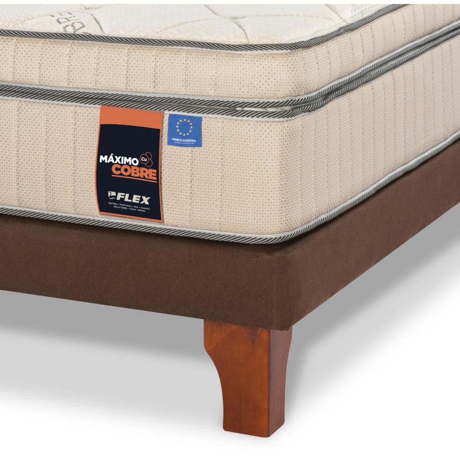 Cama Europea Flex M&aacute;ximo Cobre / 1.5 Plazas / Base Normal image number 2.0