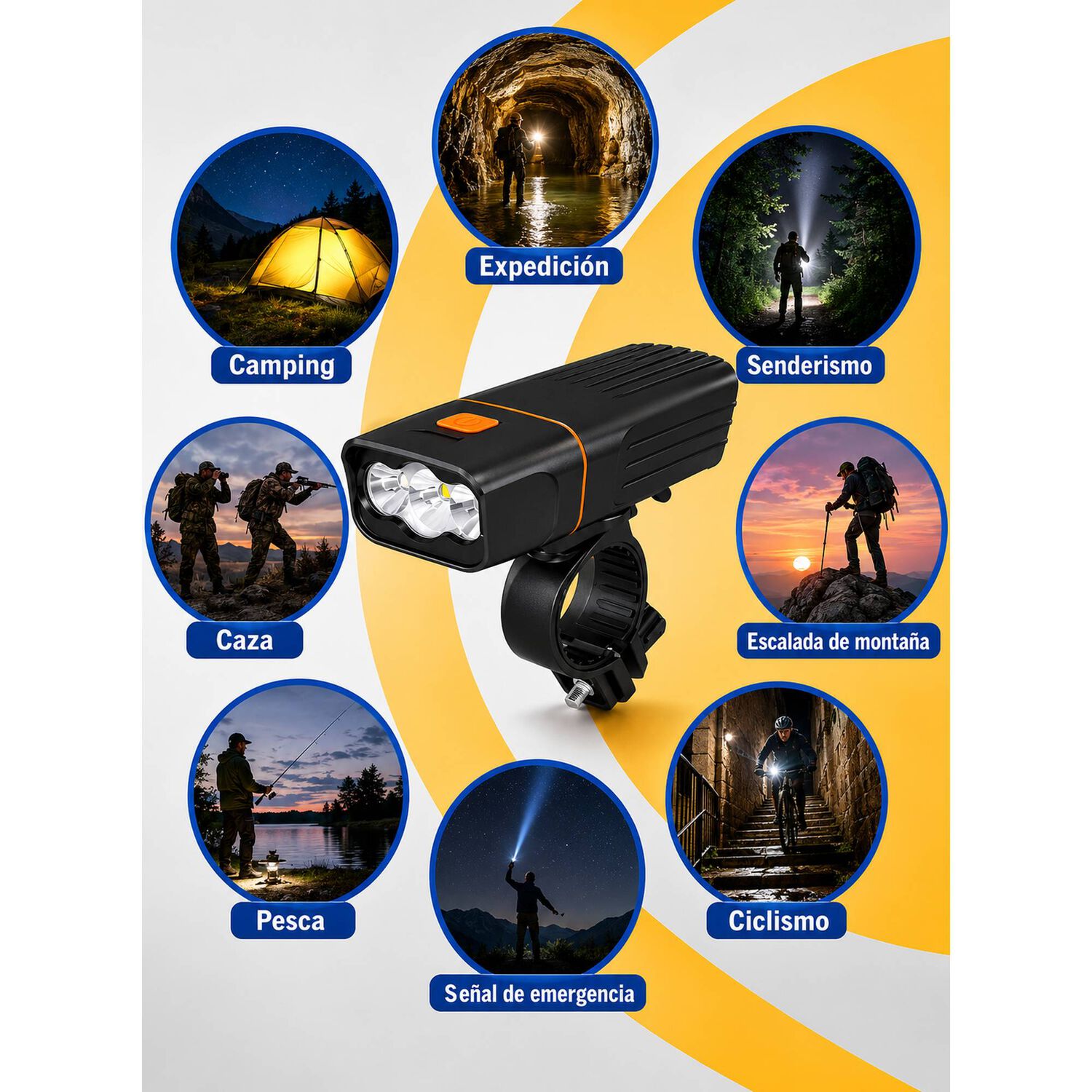 Luces Recargables Para Bicicleta Delantera Y Trasera Premium image number 6.0