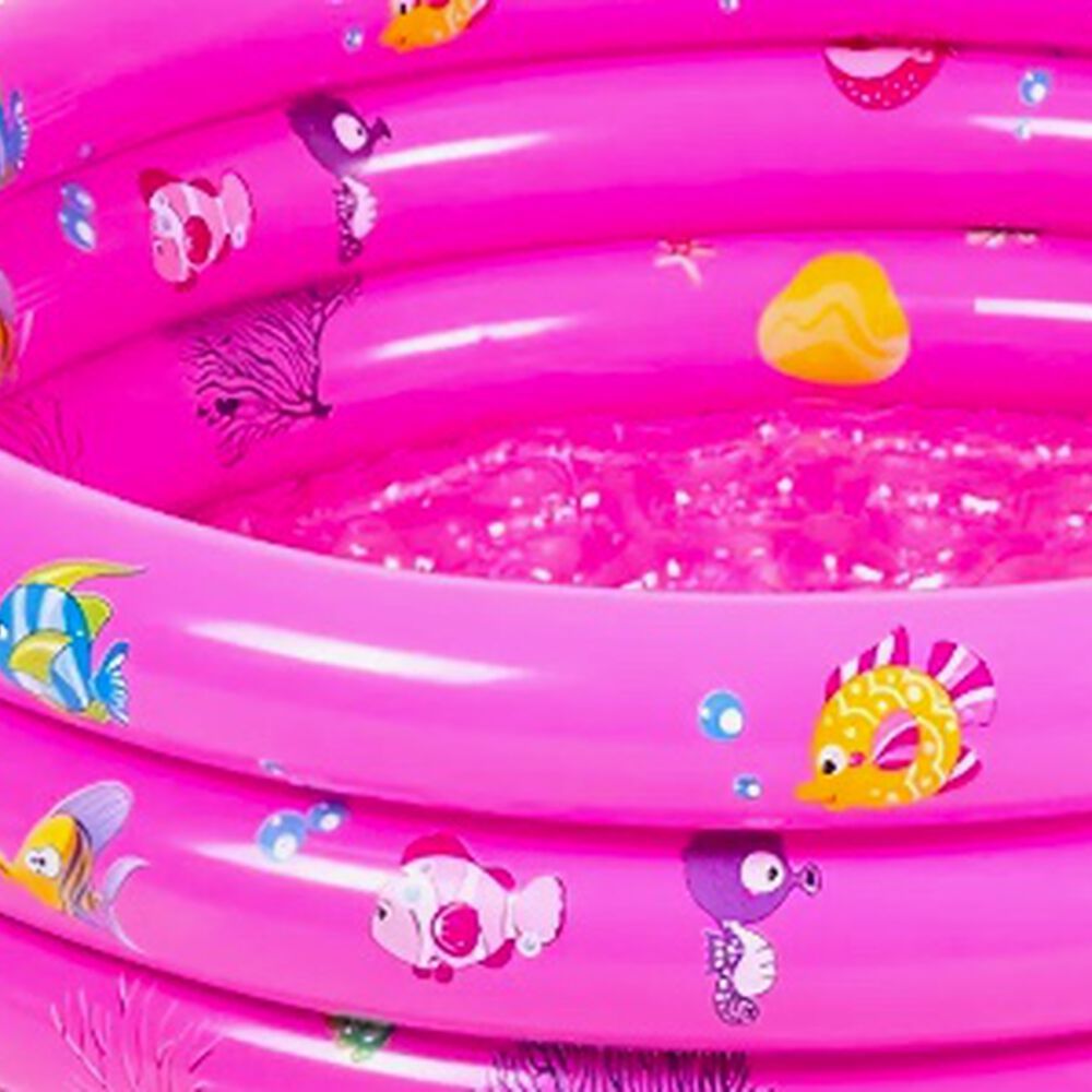 Piscina Inflable Pl&aacute;stico 3 Anillos 140 X 40 Cm Rosa image number 1.0