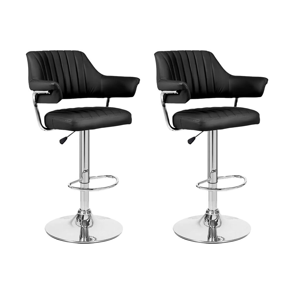 Pack 2 Silla Piso Bar Con Respaldo Y Posa Brazos Negro image number 0.0