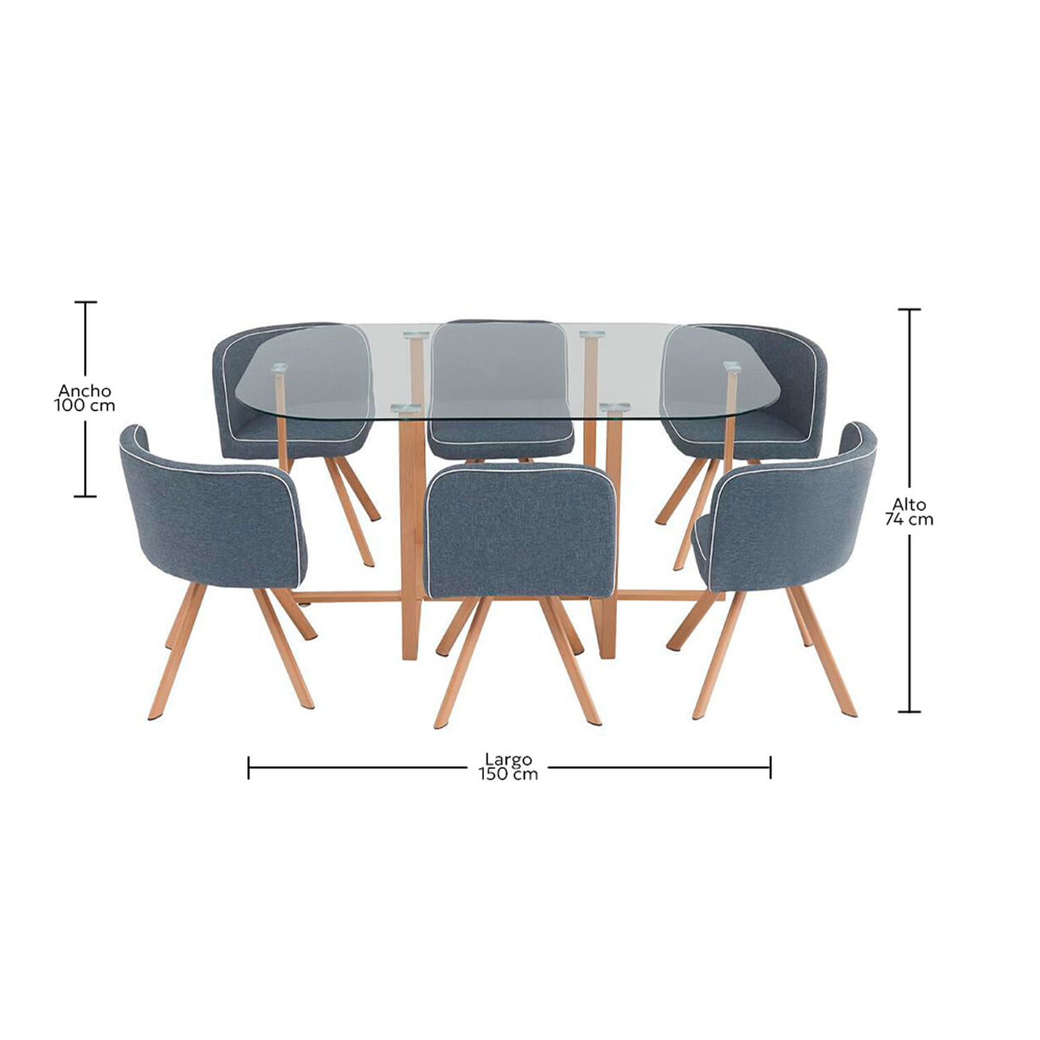 Juego De Comedor Casaideal Pizza / 6 Sillas image number 6.0