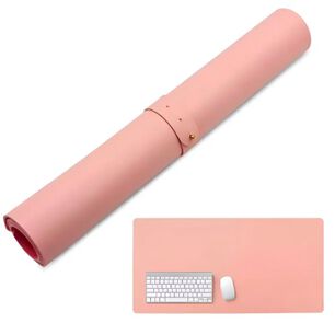 Alfombrilla Mousepad De Cuero Rosado