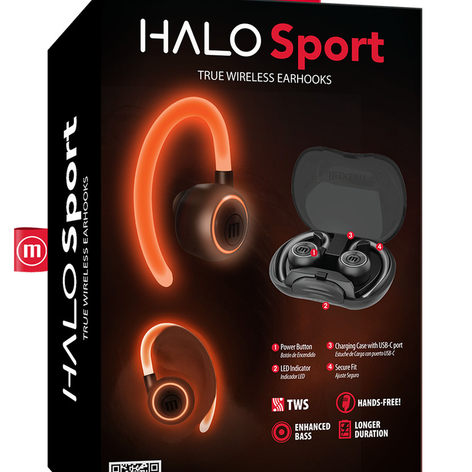 Aud&iacute;fonos Deportivos Inal&aacute;mbricos Maxell Bluetooth Tws Halo Con Iluminaci&oacute;n image number 2.0