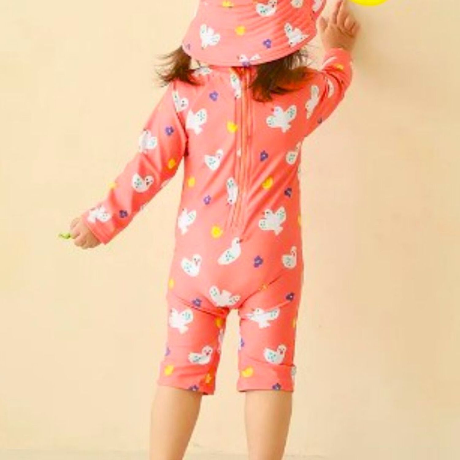 Traje De Ba&ntilde;o Enterito Manga Larga Ni&ntilde;a Jump Kids Naranja image number 3.0