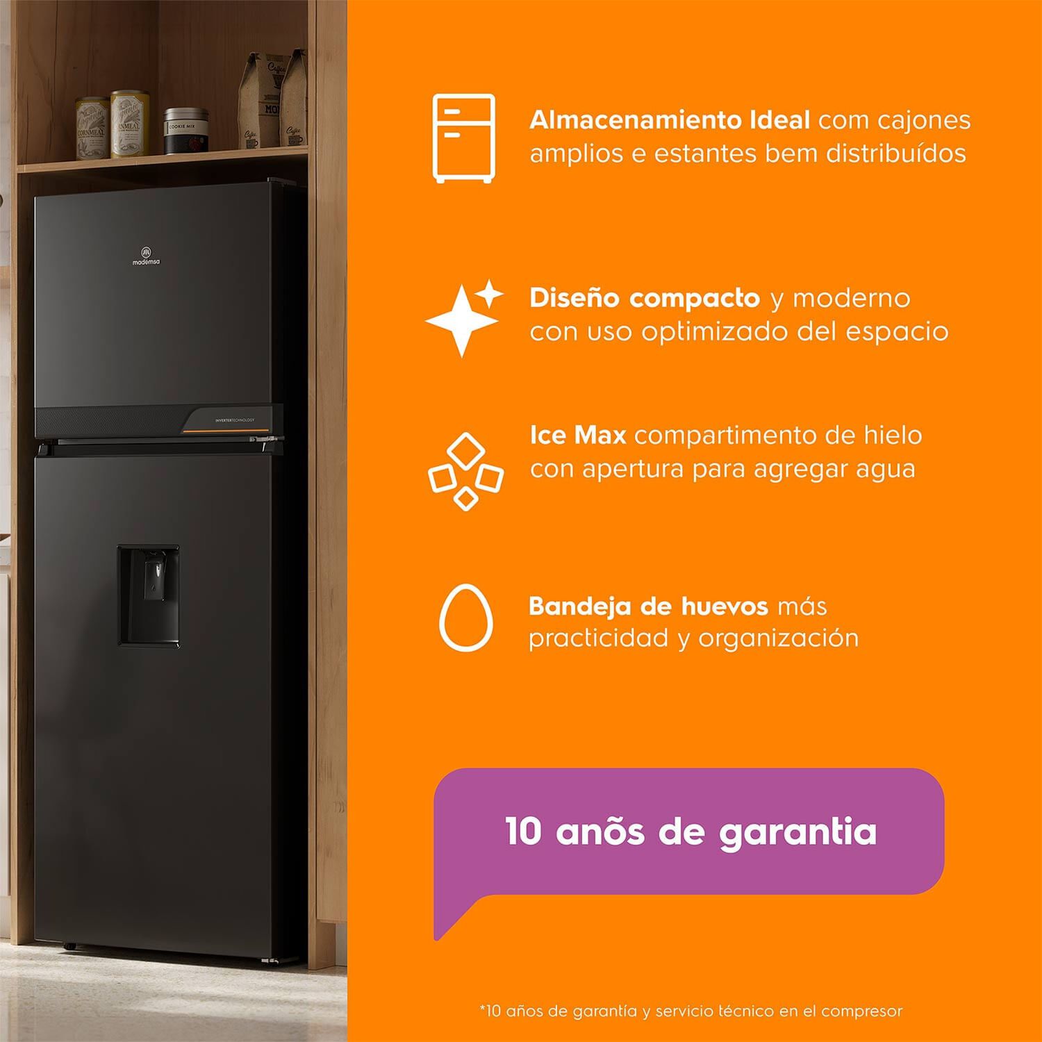 Refrigerador 323l No Frost Top Freezer Inverter Altus 1350inw image number 6.0