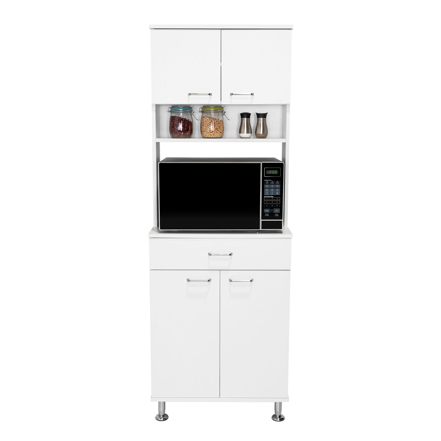 Mueble Microondas 4 Puertas 1 Cajon Fm-012b Blanco image number 3.0