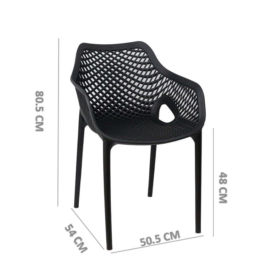 Silla Terraza Plástica Qatar Negra image number 2.0