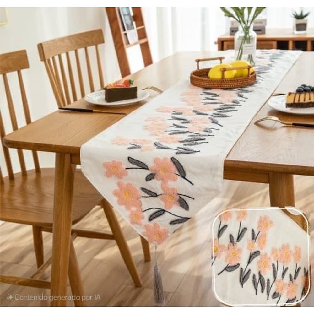 Caminos De Mesa Bordado - Flores image number 0.0