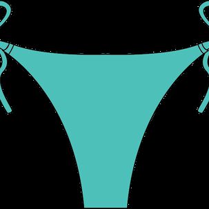 Bikini Calzón Colaless Con Amarras Turqueza