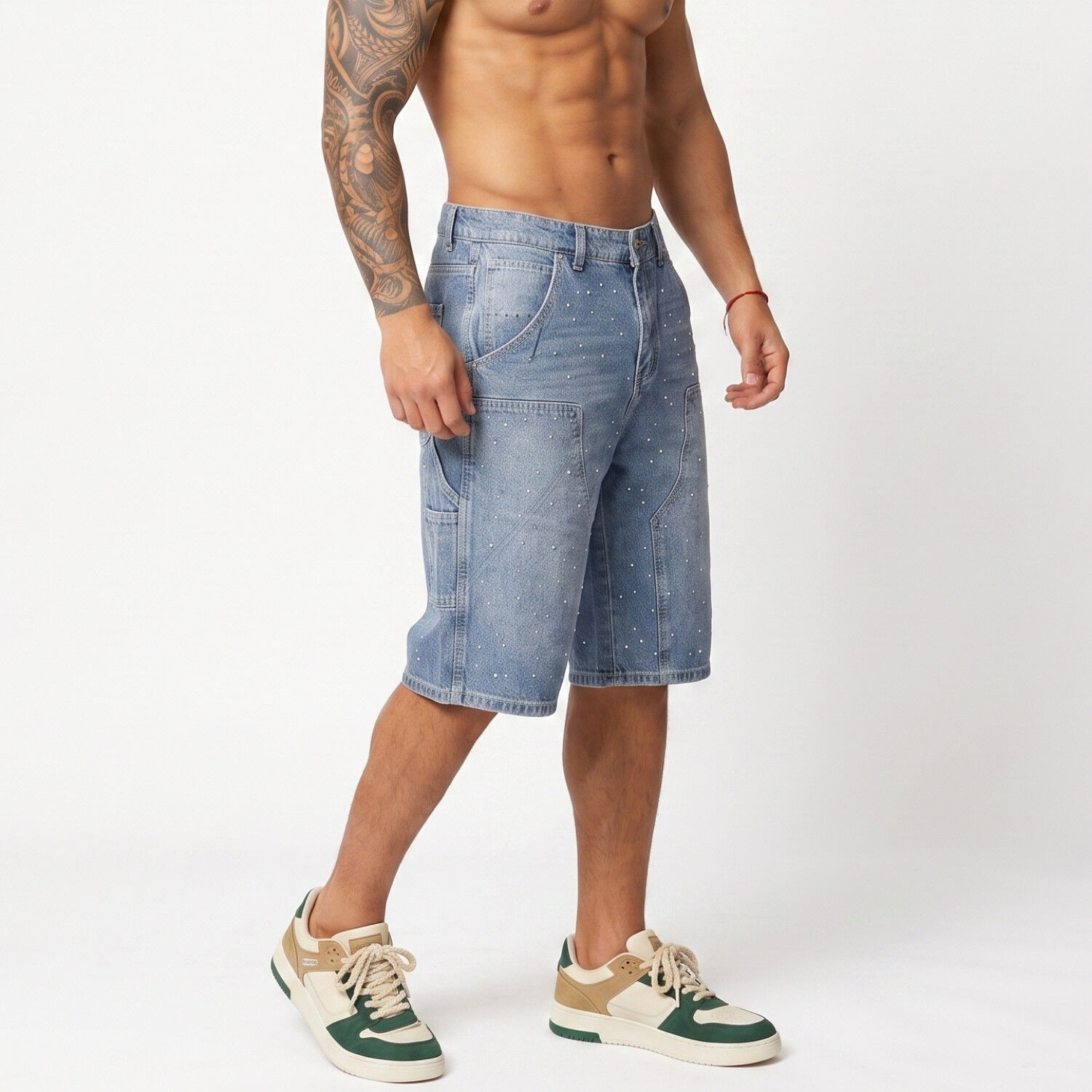 Short Bermuda Denim Brillos Relaxed Fit Hombre Diamond image number 1.0