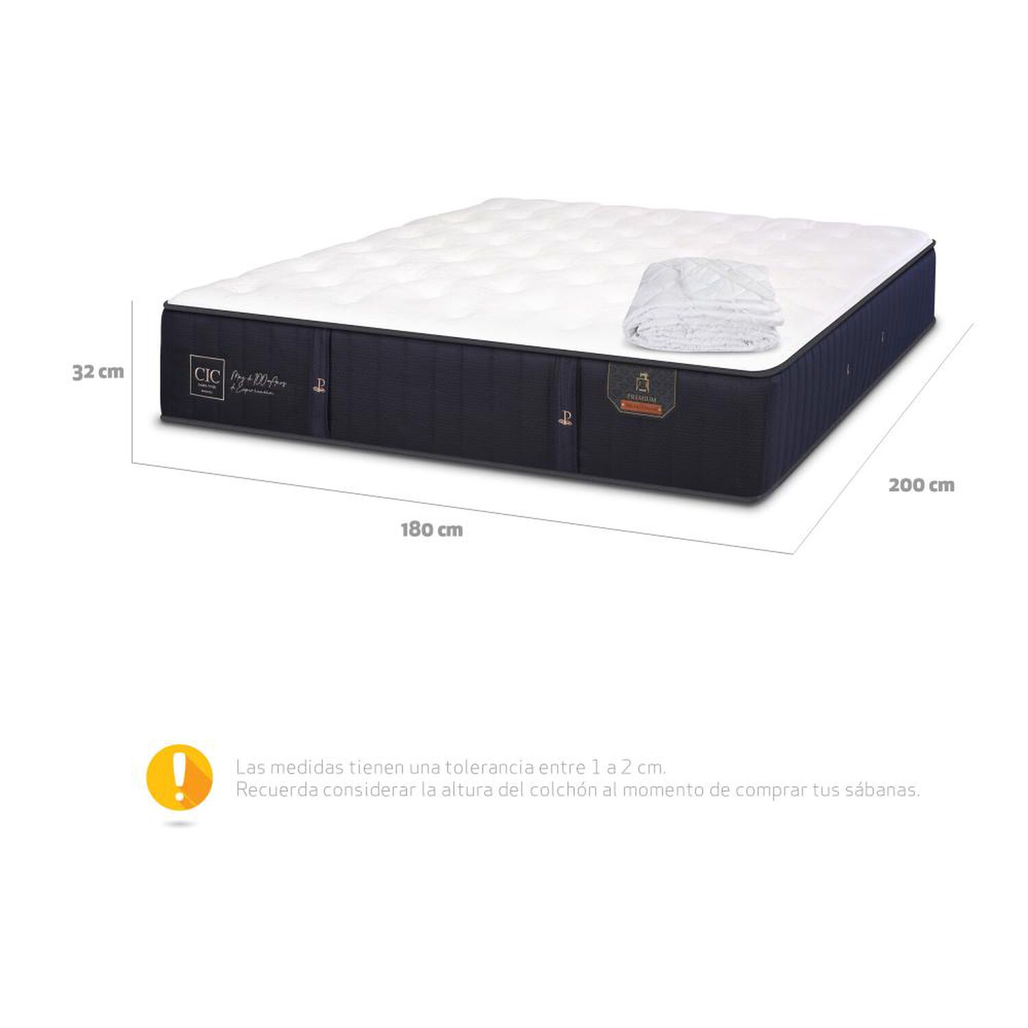 Colch&oacute;n Cic Premium / King + Cubrecolch&oacute;n / 200 Cm x 180 Cm image number 4.0
