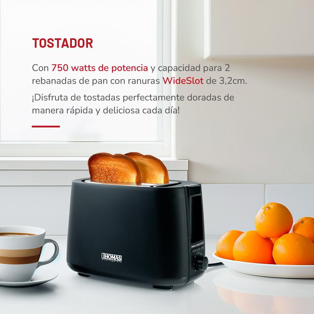 Tostador De Pan Thomas Th-117 / 2 Rebanadas / 750 Watts image number 4.0