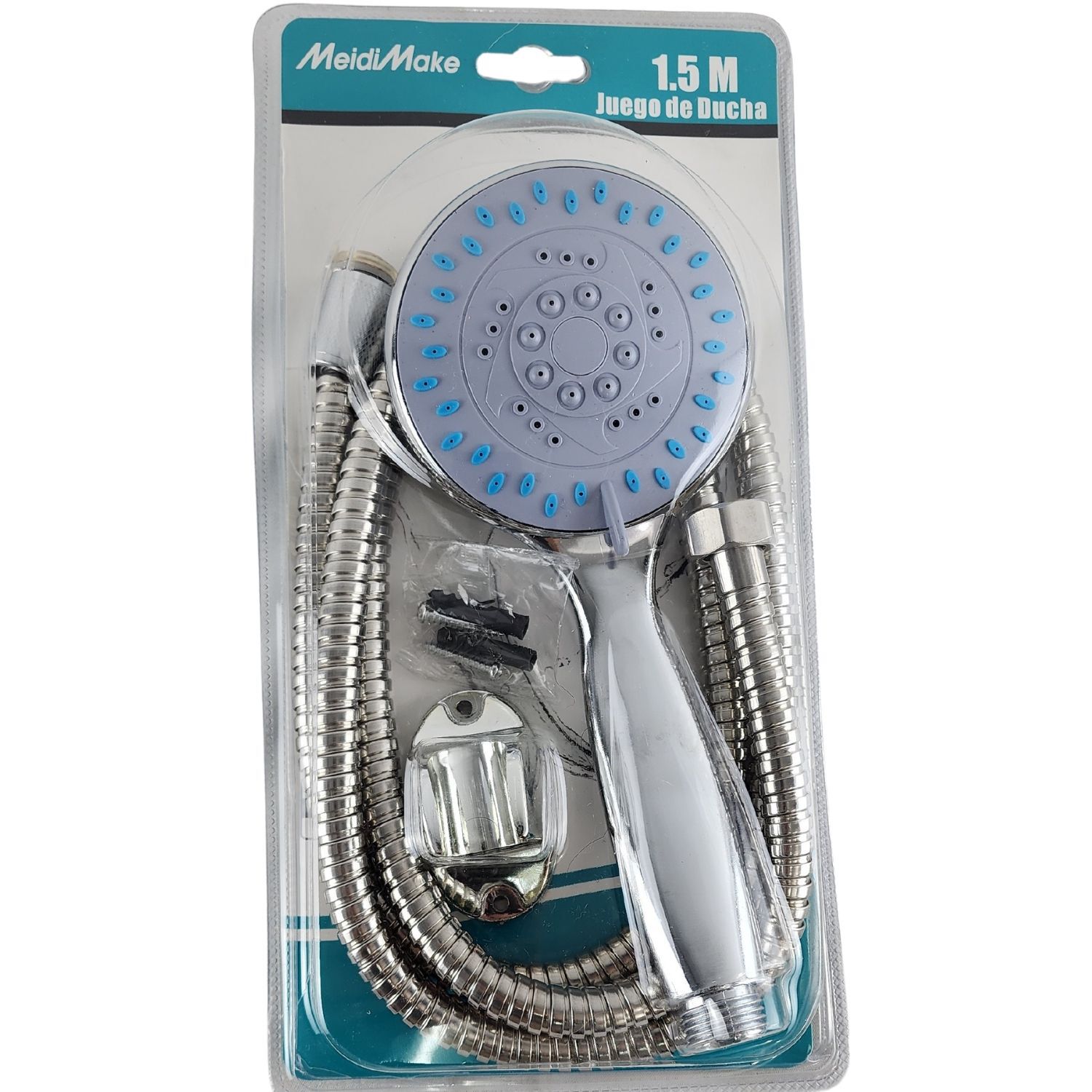 Kit Ducha Tel&eacute;fono 2 Flujos Manguera 150cm Cromado Con Base image number 4.0