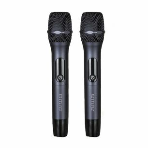 Micr&oacute;fonos Pack X2 Inal&aacute;mbricos Aiwa Met&aacute;licos Aw-mk108