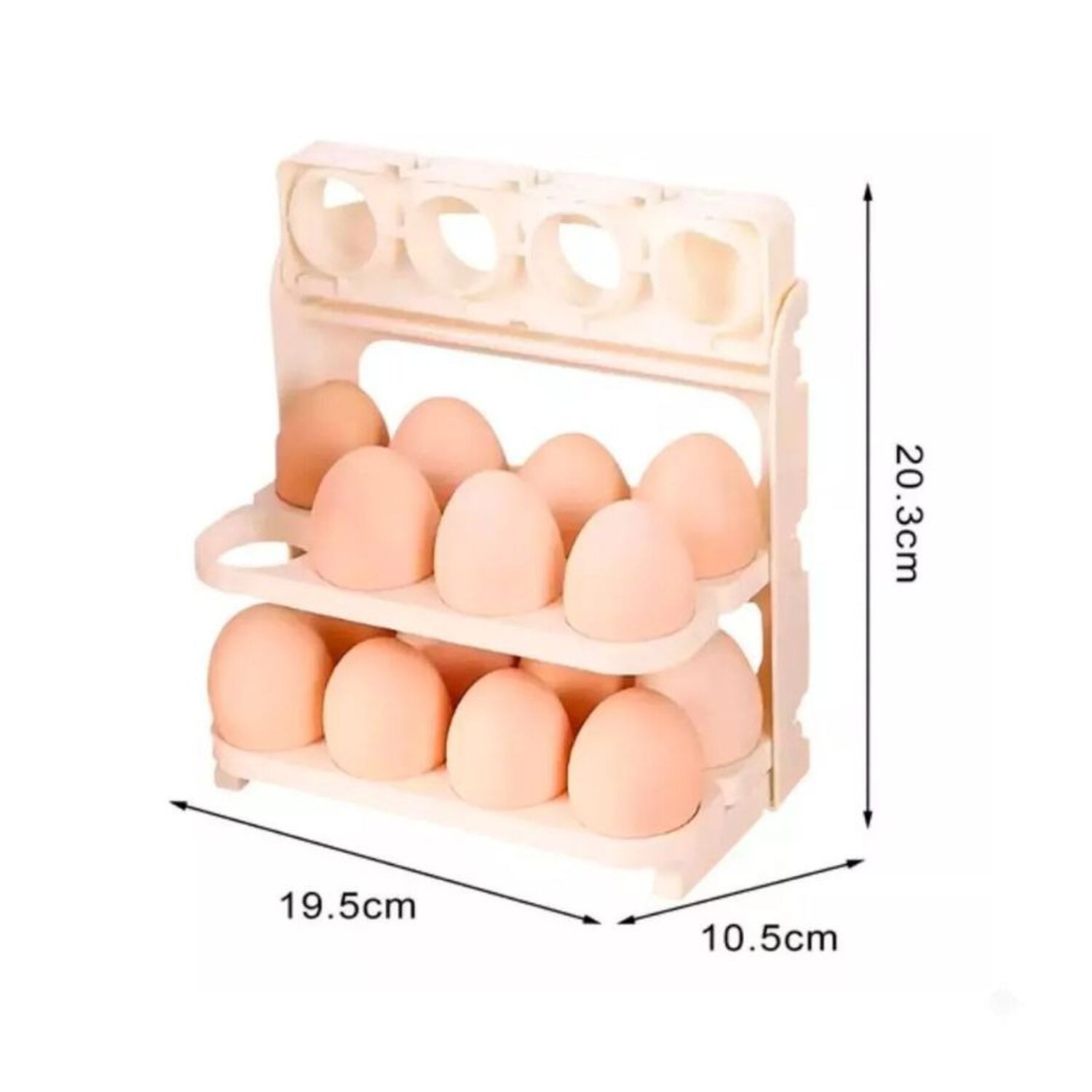 Organizador Porta Huevos Plegable 3 Niveles Soporte Cocina image number 5.0