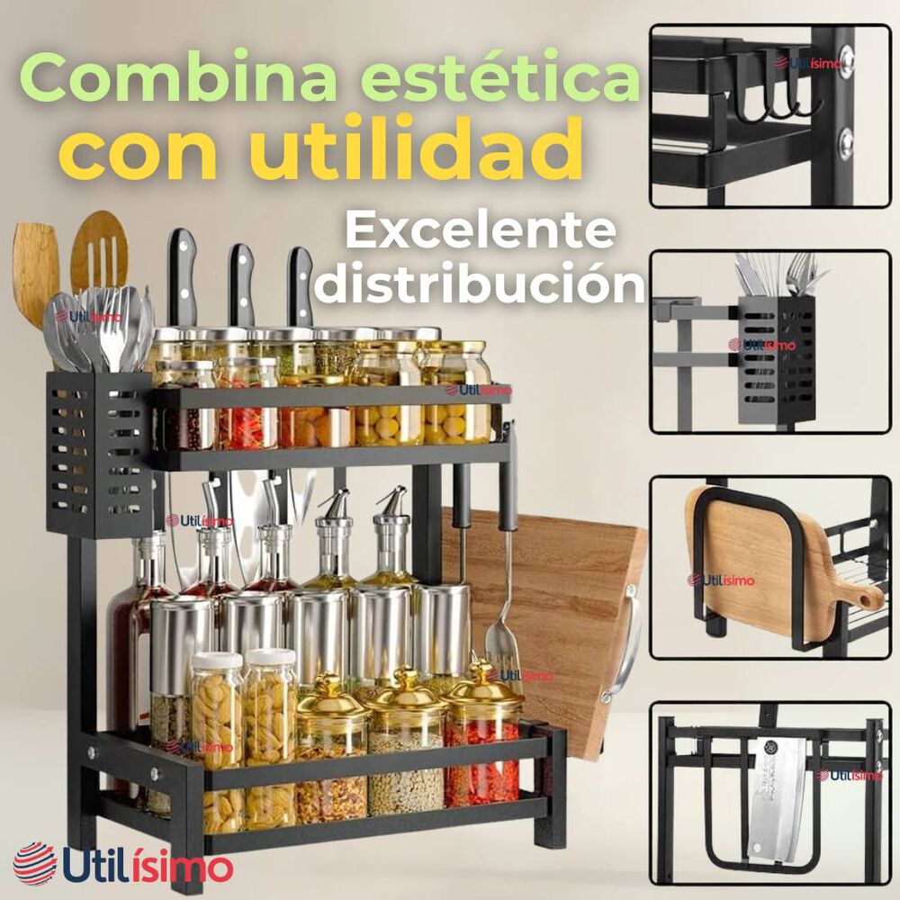 Estante Organizador Para Especias Cocina Especiero 2 Niveles image number 4.0