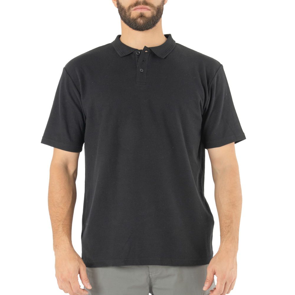 Polera Pique Quebec Manga Corta Negro Hombre image number 0.0