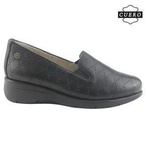 Mocasin De Cuero Chalada Mujer Cala-2 Negro Casual