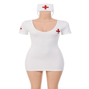 Sexy Lenceria Traje De Enfermera Colales + Cintillo Disfraz