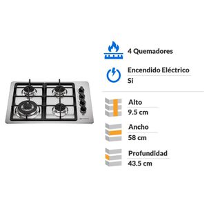 Encimera A Gas Mademsa Km4tx / 4 Quemadores