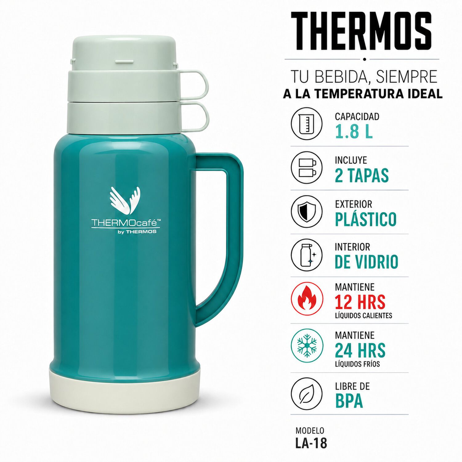 Termo Para Liquidos Thermos 1.8l Verde 12h/24h image number 7.0