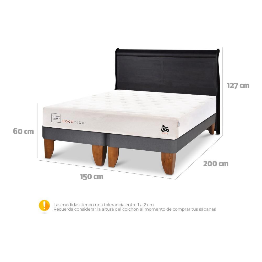 Cama Europea Cic Cocopedic / 2 Plazas / Base Dividida + Respaldo image number 5.0