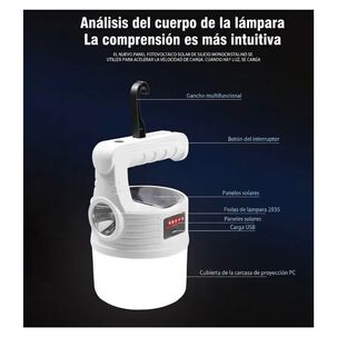 Foco Linterna De Emergencia Recargable Solar Camping