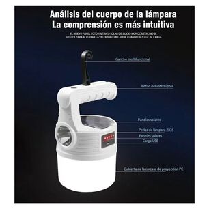Foco Linterna De Emergencia Recargable Solar Camping