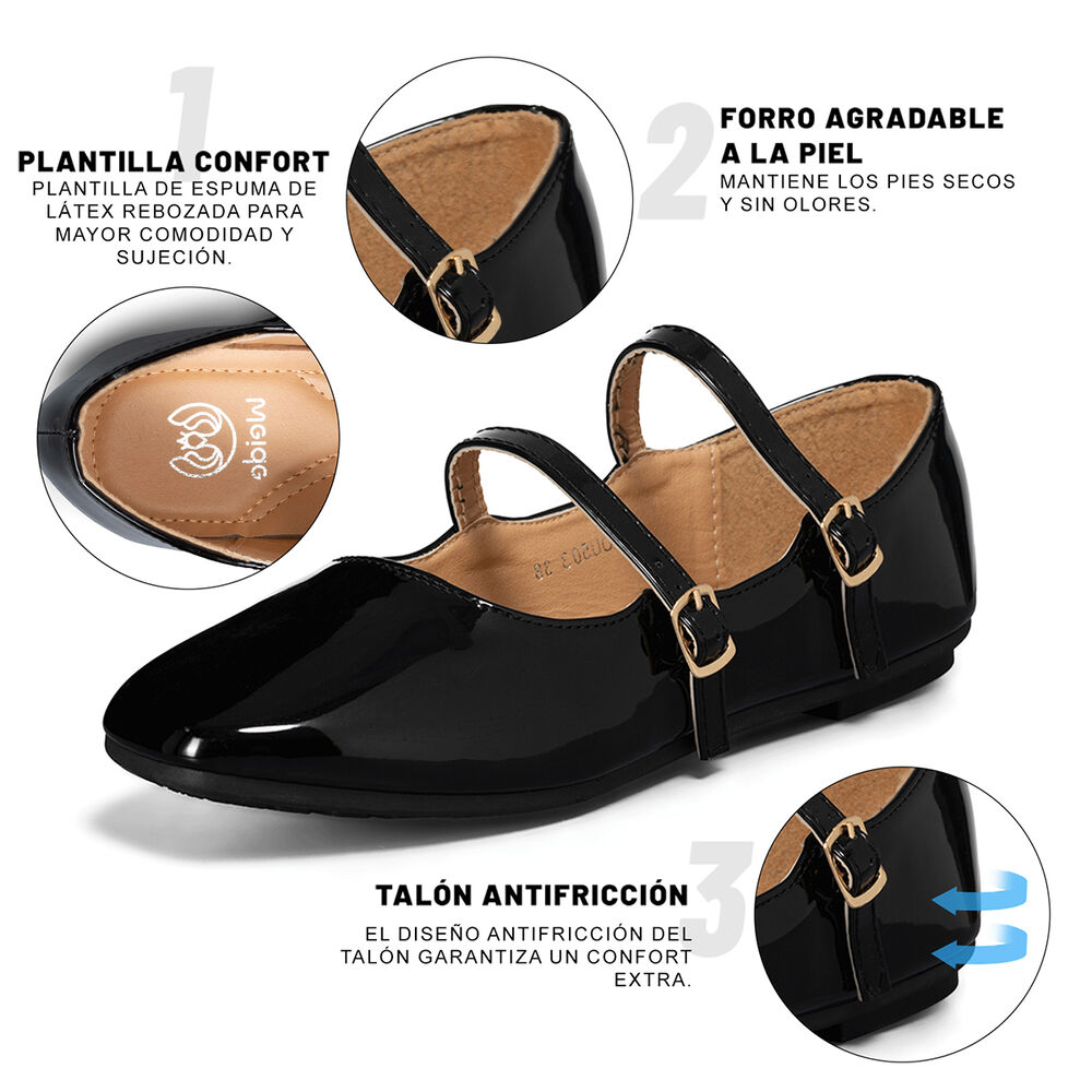 Ballerina Casual Mujer Moda Charol Plano Weide You503 image number 7.0