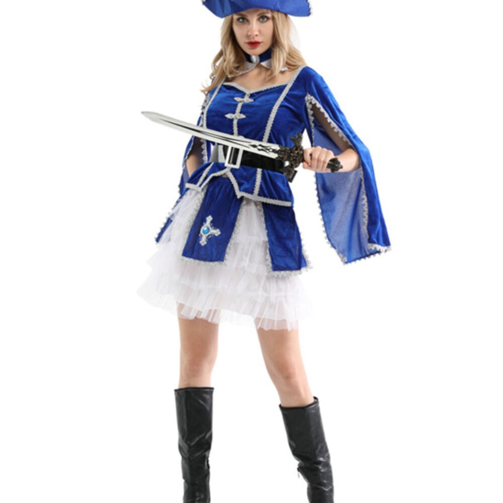 Disfraz Premium Blue Pirata Corsario Mujer image number 1.0
